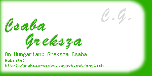 csaba greksza business card